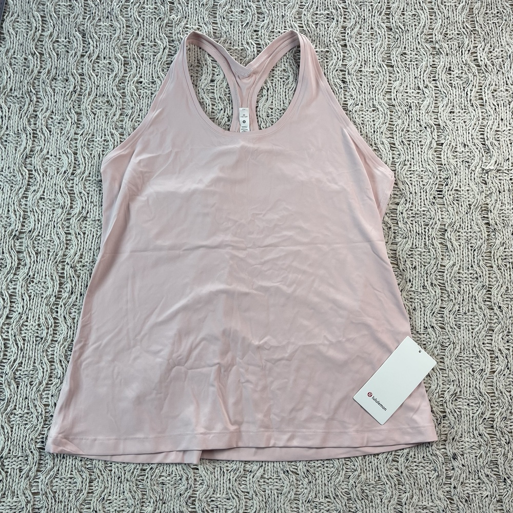 Lululemon Cool Racerback Tank *Nulu Athletic Top Womens 20 Pale Pink Cut NWT